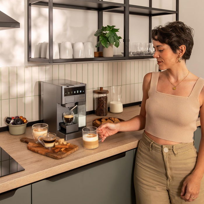 Cecotec Cafetière Express FreeStyle Latte T 1,6L 20bar noire 4en1 capsules et moulu