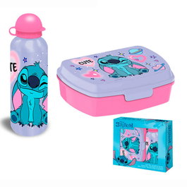 KIDS LICENSING - Set Gourde en Aluminium 500ml et Sandwicheuse Portable à l'Effigie de Stitch Disney