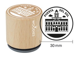 Woodies Sello de madera y caucho Puerta del Sol 33x30mm