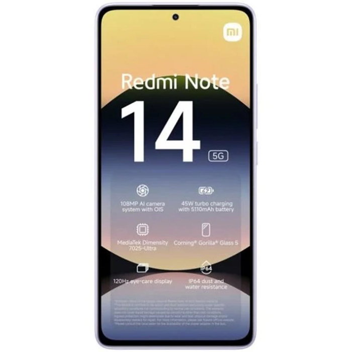 Xiaomi Redmi Note 14 5G 8 Go RAM 256 Go Stockage Écran AMOLED 6,67" 108 MP Batterie 5110 mAh Smartphone Xiaomi Redmi Note 14 5G 8 Go RAM 256 Go Stockage Écran AMOLED 6,67" 108 MP Batterie 5110 mAh Smartphone