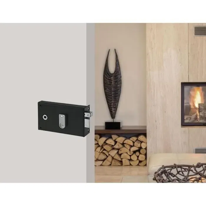 Yale Serrure d'Applique Horizontale à Fouillot Droite YAH36D Kaki - Niveau de Sécurité 2 avec 2 Clés pour Portes Intérieures