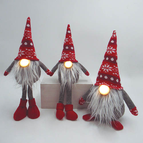Bambasy Gnomo de navidad LED avec jambes pendantes Dremth, 41cm, Rouge et gris Bambasy Gnomo de navidad LED avec jambes pendantes Dremth, 41cm, Rouge et gris