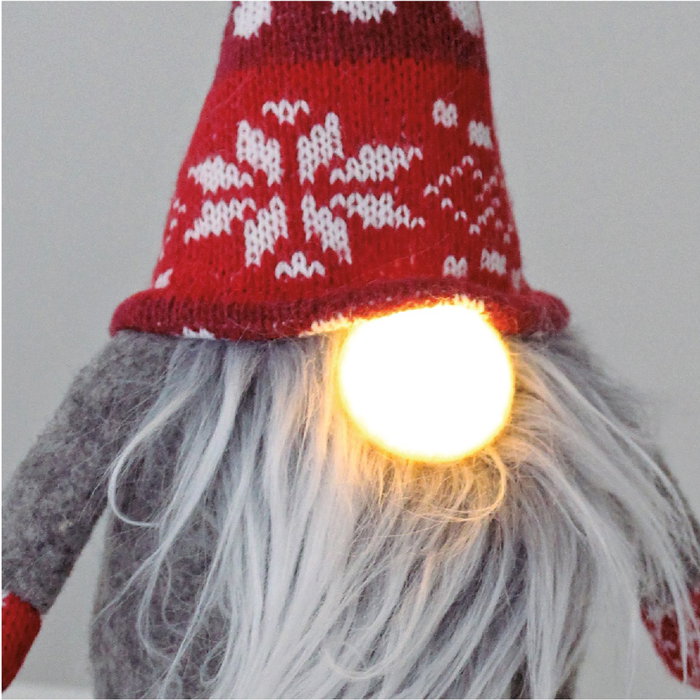 Bambasy Gnomo de navidad LED avec jambes pendantes Dremth, 41cm, Rouge et gris Bambasy Gnomo de navidad LED avec jambes pendantes Dremth, 41cm, Rouge et gris