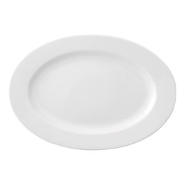 Ariane Plato Oval Prime Porcelana Blanco 32x25 cm Cerámica Brillante, 100% Higiénico, Apto Microondas y Horno