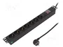 LOGILINK Multiprise parafoudre 7 prises Schuko, 16A, 2m, noir