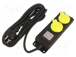 PLASTROL Rallonge réseau H05RR-F 3G1,5mm² 5m Noir