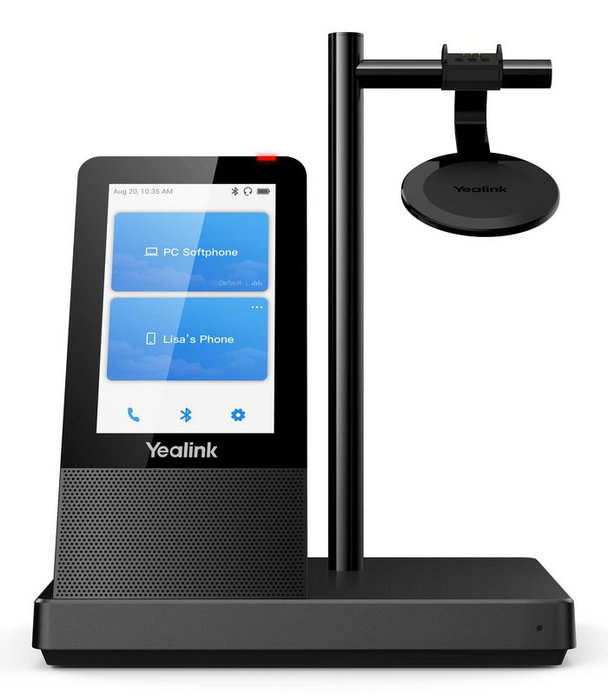 Yealink WH66 Casque DECT Sans Fil Double UC avec Station de Travail Audio HD et Écran Tactile