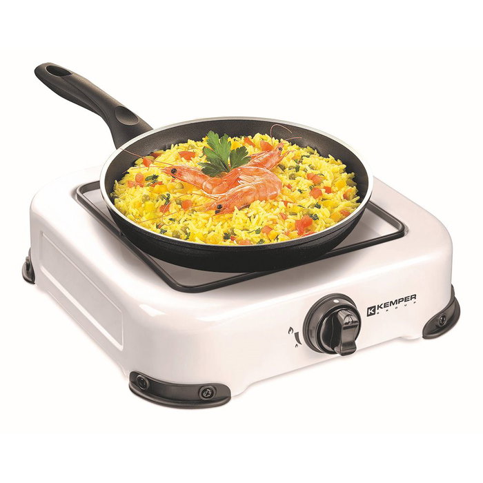 Kemper 1 fuego – Table de cuisson gaz butane/propane 1 brûleur blanc inox 270 x 300 x 90 mm 1,2 kW