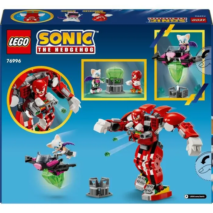 LEGO 76996 Sonic Le Hedgehog Le Robot Gardien de Knuckles, Figurines de Jeu Vidéo Knuckles et Rouge avec le Maître Emeraude
