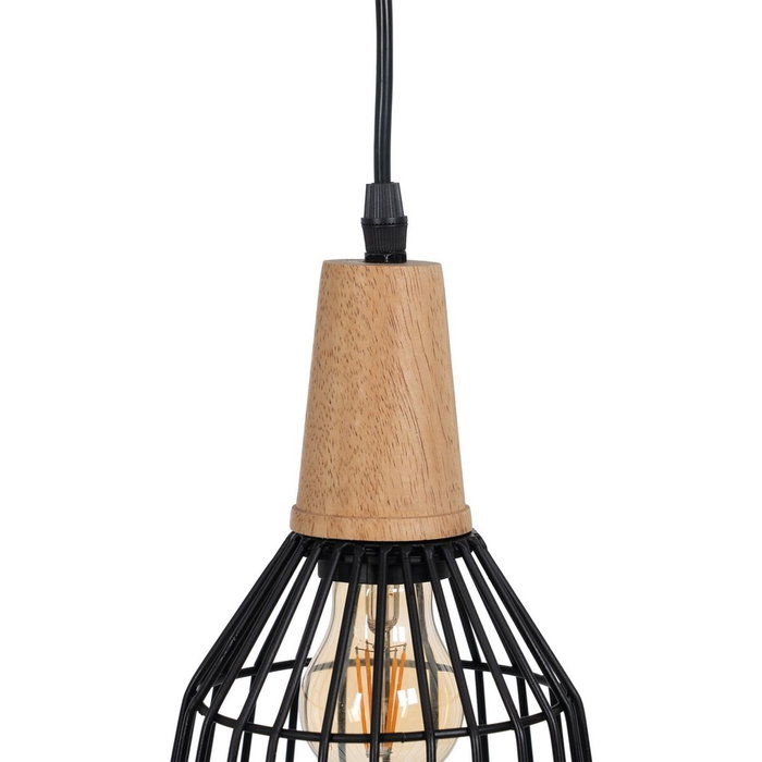 BigBuy Home Suspension Noir Naturel Bois Fer BigBuy Home Suspension Noir Naturel Bois Fer