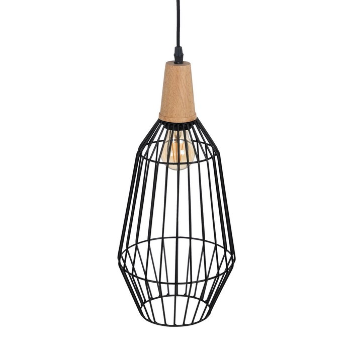 BigBuy Home Suspension Noir Naturel Bois Fer BigBuy Home Suspension Noir Naturel Bois Fer