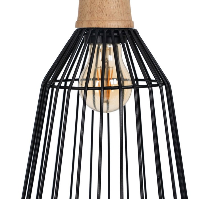 BigBuy Home Suspension Noir Naturel Bois Fer BigBuy Home Suspension Noir Naturel Bois Fer
