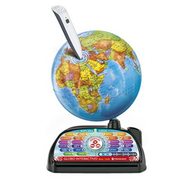 Clementoni Globe Explorer Real Time 55523 - Globe interactif avec stylo sans fil, 195 pays, application pour vidéos et informations en temps réel, jeu éducatif géographie dès 7 ans