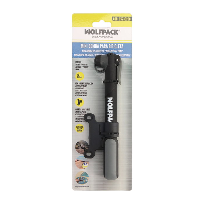WOLFPACK LINEA PROFESIONAL Mini Pompe de Cadre pour Vélo WOLFPACK LINEA PROFESIONAL Mini Pompe de Cadre pour Vélo