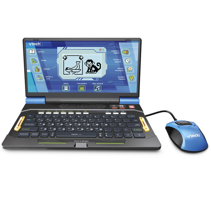 V-Tech Ordinateur Éducatif Bilingue Français/Espagnol-Anglais Genio XL 80-581247 - 160+ Activités, Clavier QWERTY, 5 Ans et Plus V-Tech Ordinateur Éducatif Bilingue Français/Espagnol-Anglais Genio XL 80-581247 - 160+ Activités, Clavier QWERTY, 5 Ans et Plus
