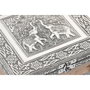 Boîte à bijoux Home ESPRIT Argenté Naturel Bois Aluminium 18 x 18 x 6 cm