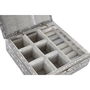 Boîte à bijoux Home ESPRIT Argenté Naturel Bois Aluminium 18 x 18 x 6 cm