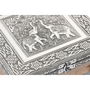 Boîte à bijoux Home ESPRIT Argenté Naturel Bois Aluminium 18 x 18 x 6 cm