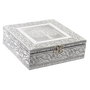 Boîte à bijoux Home ESPRIT Argenté Naturel Bois Aluminium 18 x 18 x 6 cm