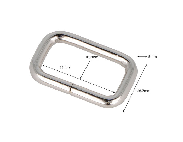 Innspiro Anneaux Rectangulaires en Fer Nickel 33 mm Innspiro Anneaux Rectangulaires en Fer Nickel 33 mm