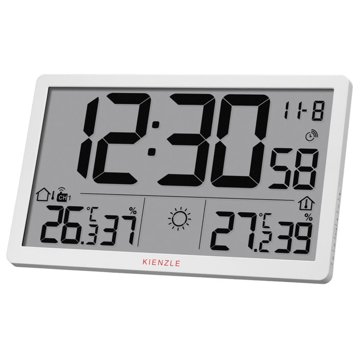 Kienzle Jumbo NEO LCD Weather Wall Clock blanc