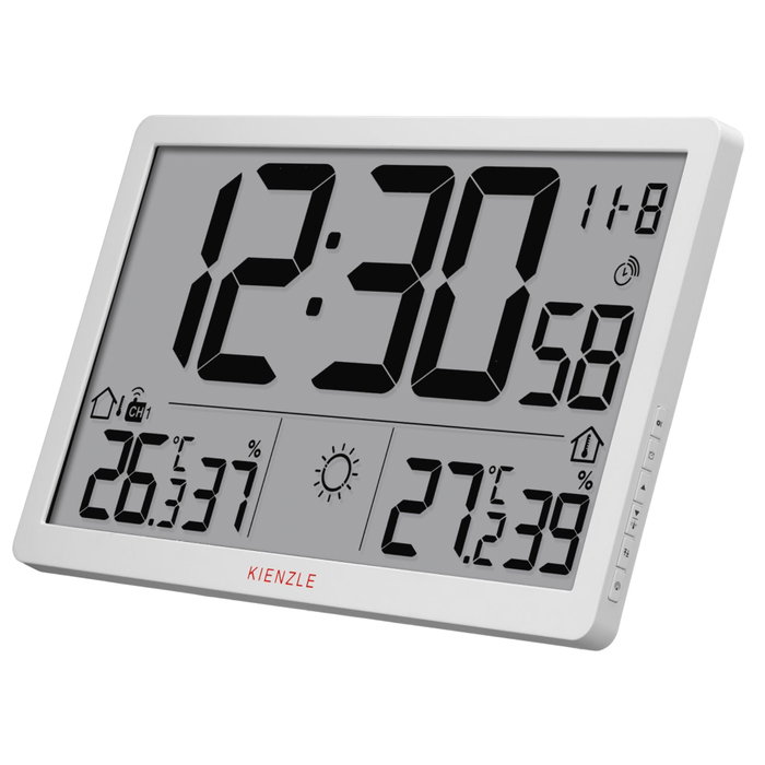 Kienzle Jumbo NEO LCD Weather Wall Clock blanc