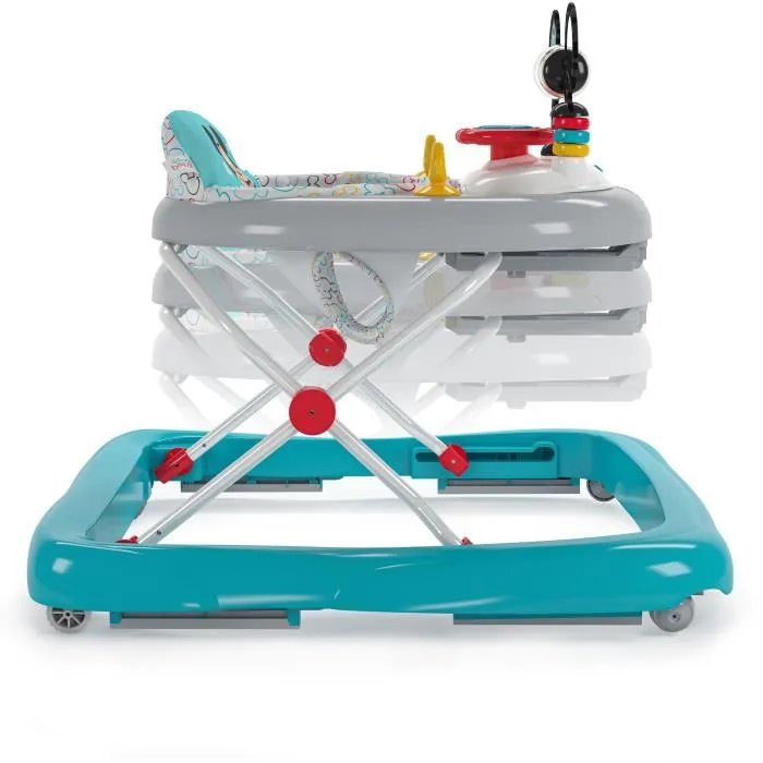 Disney Baby - Mickey - Trotteur Bébé Évolutif et Pliable 2-en-1 avec Centre d'Activités Amovible, Jeu d'Éveil Lumineux et Musical - Cadeau Bébé