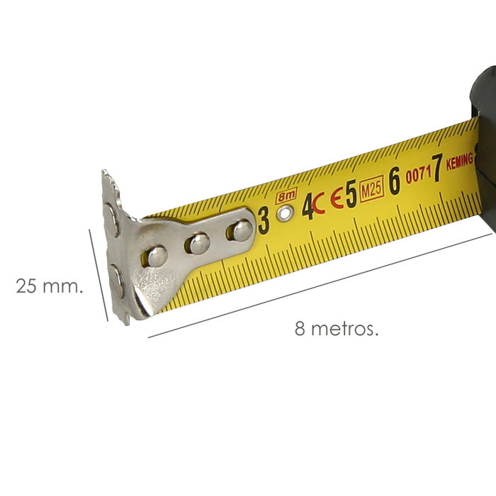 WOLFPACK LINEA PROFESIONAL Mètre déroulant Grip Topline à blocage 8m