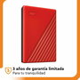 Disque Dur Externe Western Digital My Passport Rouge 4 TB HDD
