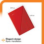 Disque Dur Externe Western Digital My Passport Rouge 4 TB HDD