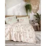 Parure de lit 100% coton renforcé King - Housse de couette 220 x 240 cm + 2 taies d'oreiller 60 x 60 cm - Coloris Beige - 145 fils au pouce carré