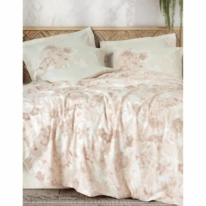 BigBuy Home Parure de couette en coton renforcé beige, 220 x 240 cm