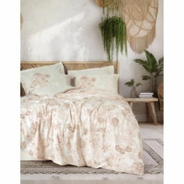 BigBuy Home Parure de couette en coton renforcé beige, 220 x 240 cm