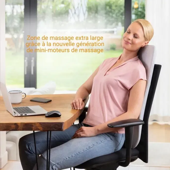 Medisana Dossier de Massage Shiatsu MC 600 avec Fonction Chauffante et 4 Programmes - Modèle Ultra-fin et Léger pour Dos, Taille et Épaules - Blanc