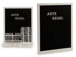 ARTE REGAL Panneau Noir Cadre et Lettres Blanc 144
