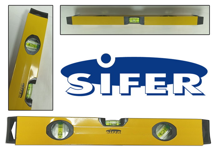 SIFER Niveau rectangulaire magnétique avec 3 bulles, 400 mm SIFER Niveau rectangulaire magnétique avec 3 bulles, 400 mm