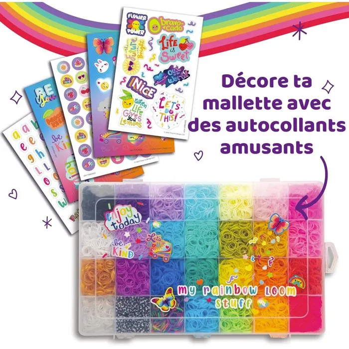 Rainbow Loom Treasure Trove - Kit créatif pour bracelets élastiques DIY - Coffret avec 11 000 élastiques (28 couleurs), fermoirs et accessoires - Idée cadeau enfant dès 7 ans Rainbow Loom Treasure Trove - Kit créatif pour bracelets élastiques DIY - Coffret avec 11 000 élastiques (28 couleurs), fermoirs et accessoires - Idée cadeau enfant dès 7 ans