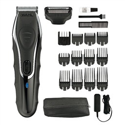 Wahl 09899-016 AQUAGROOM Tondeuse à barbe et corps résistante à l'eau avec/sans fil, rechargeable, avec 12 guides de coupe et batterie lithium pour 3h d'autonomie
