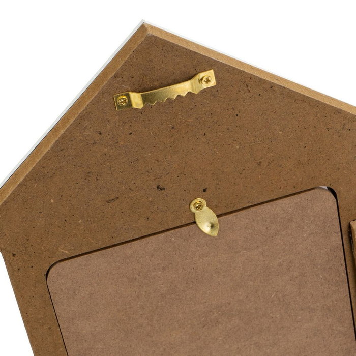 BigBuy Home Cadre photo Bleu Blanc Naturel Verre Bois MDF