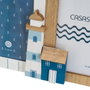 BigBuy Home Cadre photo Bleu Blanc Naturel Verre Bois MDF