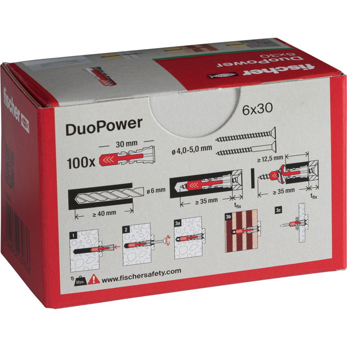 Fischer DUOPOWER 6x30, Boîte de 100 Fischer DUOPOWER 6x30, Boîte de 100