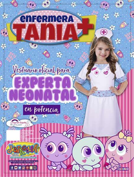 Distroller Déguisement Enfermera Tania pour fille 5-6 ans - Blanc