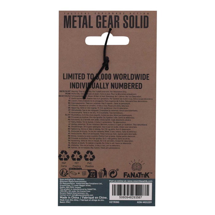 FaNaTtik Metal Gear Solid 2 porte-clés Limited Edition FaNaTtik Metal Gear Solid 2 porte-clés Limited Edition