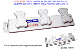 GISDALIA FINSTOCK Percha en plastique petit ours