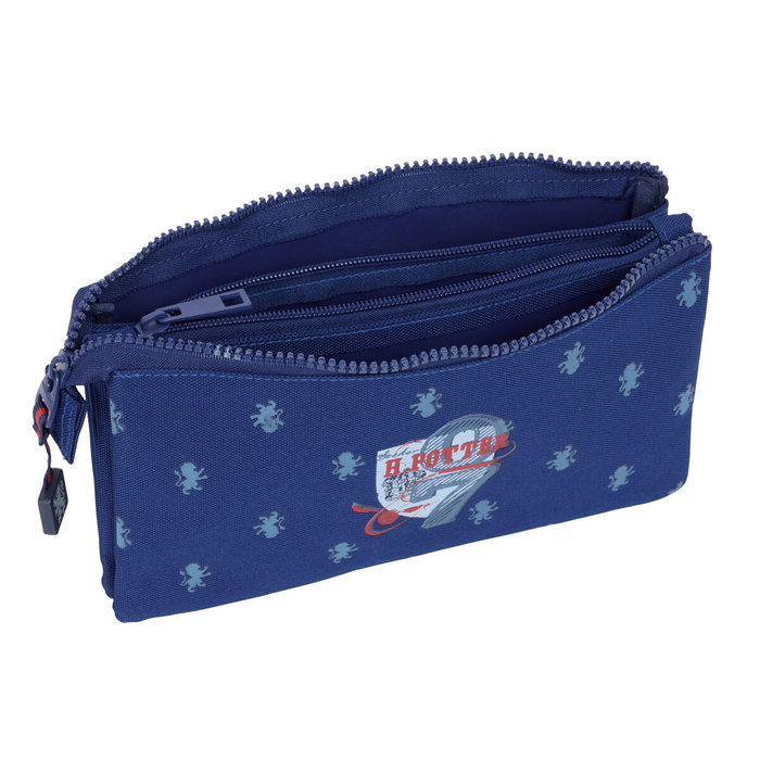 Trousse Fourre-Tout Triple Harry Potter Captain Blue marine 22 x 12 x 3 cm
