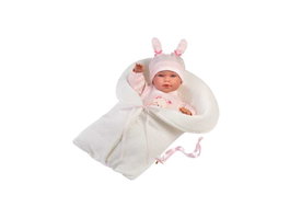 Llorens Muñeca Abril Llorona Saquito 42 cm Poupée en Tissu avec Mécanisme Sonore