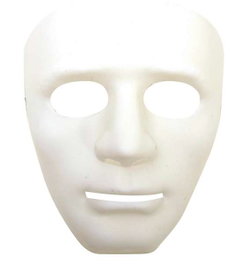 My Other Me - Masque Blanc en PVC Taille Unique - Multicolor - Compatible avec Français, Espagnol, Anglais, Italien, Portugais, Allemand