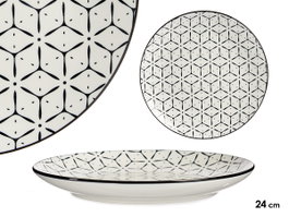 VESSIA Plat plat grec noir 24cm
