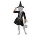 Costume de Sorcière Enfant Gris avec Robe Courte et Chapeau pour Fille 10-12 Ans - Déguisement Halloween Polyester