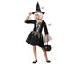 Costume de Sorcière Enfant Gris avec Robe Courte et Chapeau pour Fille 10-12 Ans - Déguisement Halloween Polyester